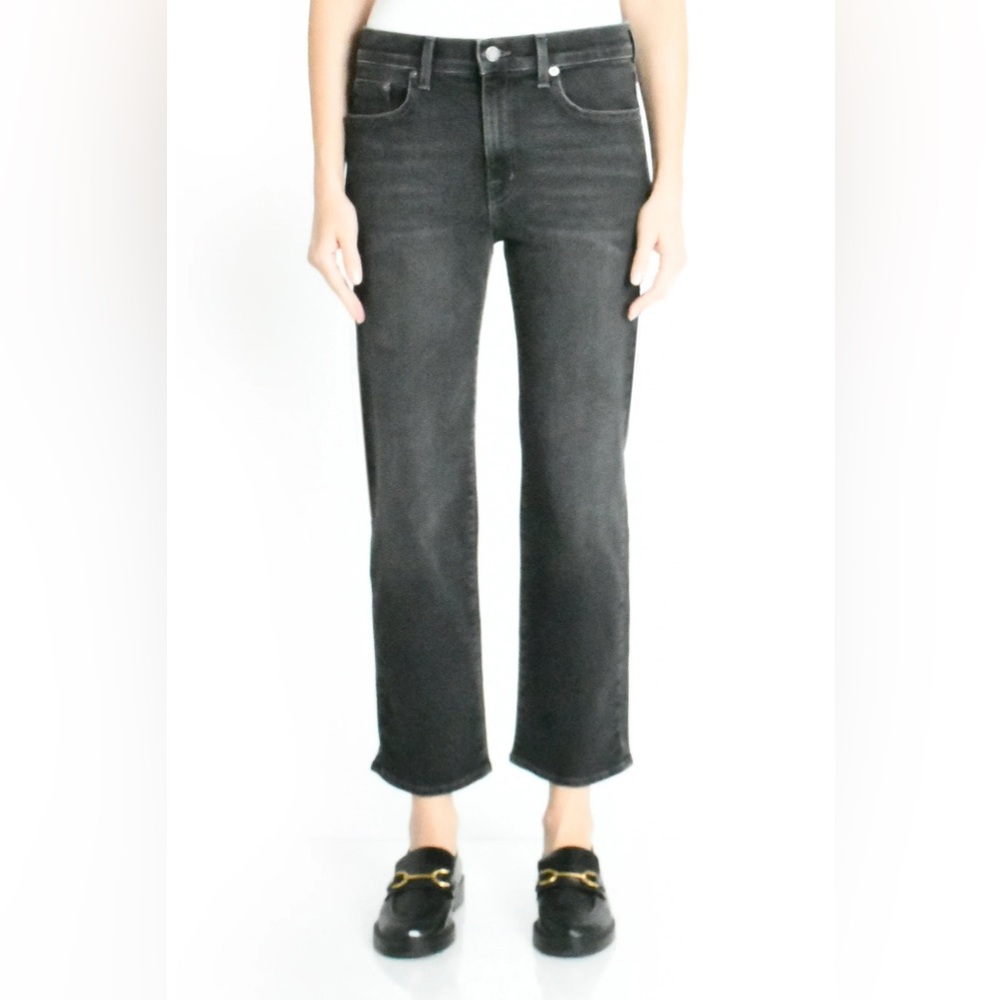 NWT Anthropologie Modern American Highland High Rise Wide Leg Jean Black Size 26